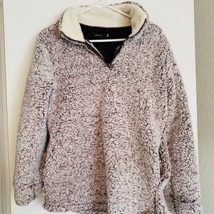 Sherpa pullover sweater